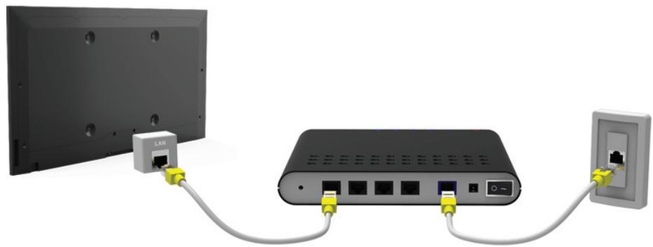 SAMSUNG UE40H6400 - Connecting a LAN Cable - 1