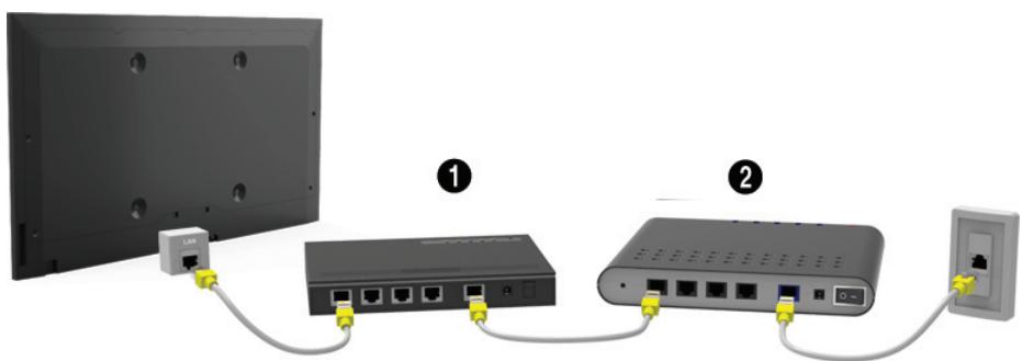 SAMSUNG UE50H6400 - Connecting a LAN Cable - 2