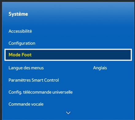 SAMSUNG UE55HU8500 - Activation du mode foot - 1