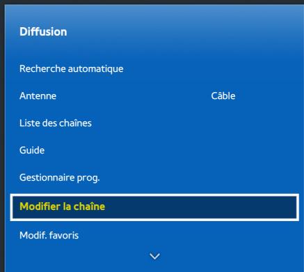 SAMSUNG UE55HU8500 - Activation de la fonction de modification de chaînes - 1