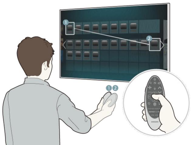 SAMSUNG UE55HU8500 - Utilisation du téléviseur en déplaçant le Samsung Smart Control - 1