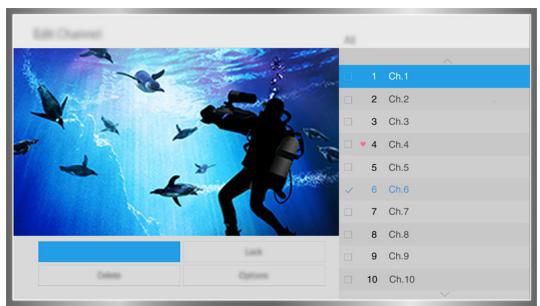 SAMSUNG UE55JU7500 - Réorganisation ou suppression de chaînes - 1