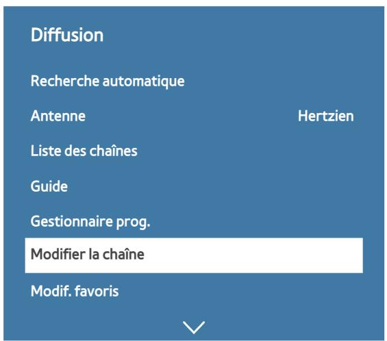 SAMSUNG UE55JU7500 - Activation de la fonction Modifier la chaine - 1