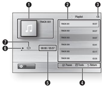 SAMSUNG BD-ES 5000 - Audio CD (CD-DA)/MP3 Screen Elements - 1