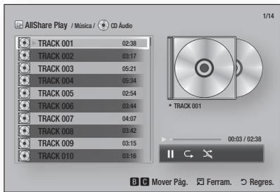 SAMSUNG BD-ES6000 - Repetir faixas de um CD de audio - 1