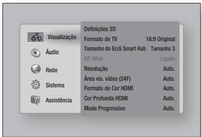 SAMSUNG BDES6000 - Aceder ao ecran Definições - 1