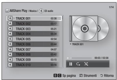 SAMSUNG BDES6000 - Ripetizione delle traccce di un CD audio - 1