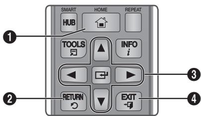 SAMSUNG BDES6000 - Botões do controlo remoto realizados para o menu Definições - 1
