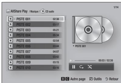 SAMSUNG BDES6000 - Répétition de pistes sur un CD audio - 1