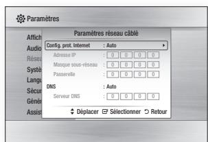 SAMSUNG BD-F5500 - Paramètres de réseau cable - 1