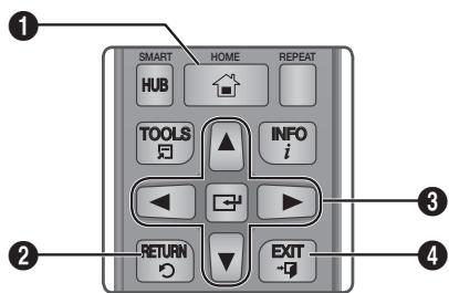 SAMSUNG BDF6500 - Boutons de la télécommande utilisés pour le menu des paramètres - 1