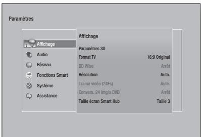 SAMSUNG BD F6500 - Accès à l'écran des paramétres - 1