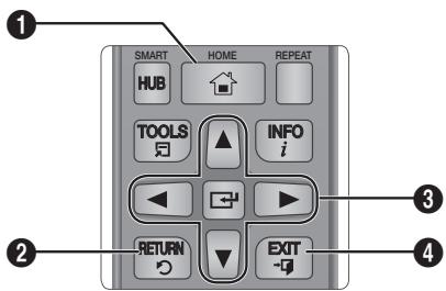 SAMSUNG BDF7500 - Boutons de la télécommande utilisés pour naviguer dans le menu Paramétres - 1