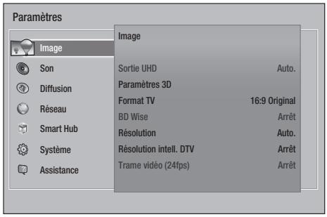 SAMSUNG BD-H8500 - Accès à l'écran des paramètres - 1