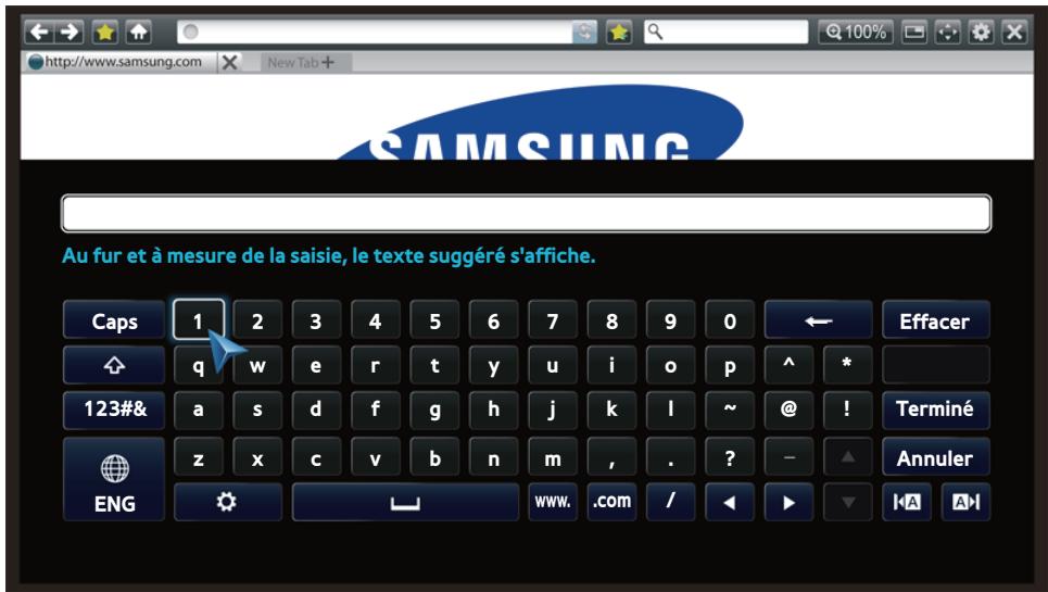 SAMSUNG BD-H8500 - Utilisation de la fenêtre contextuelle du clavier - 1