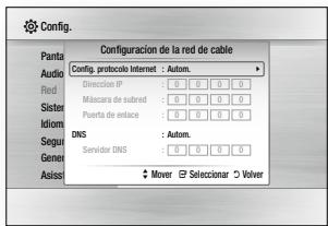 SAMSUNG BDJ 5500 - Configuración de la red de cable - 1