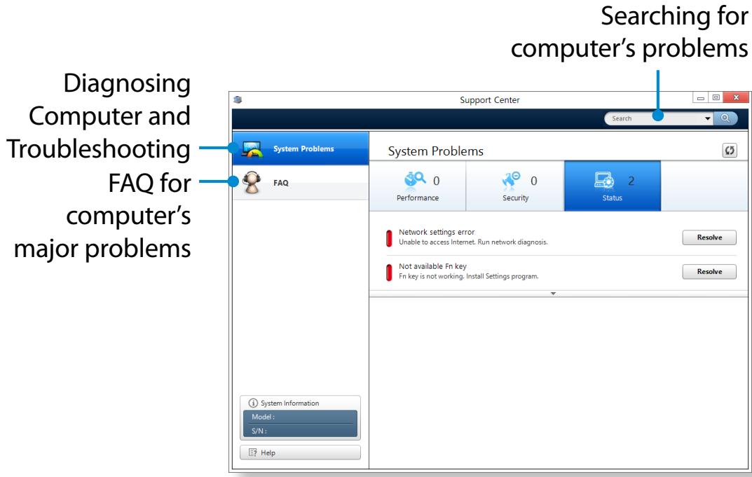 SAMSUNG ATIV SMART PC 500T1C-A01FR - Diagnosing the Computer Status and Troubleshooting - 2