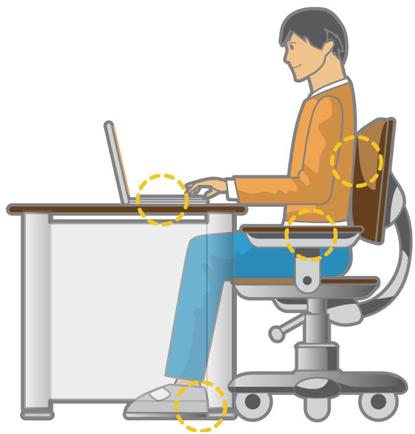 SAMSUNG ATIV SMART PC 500T1C-H01FR - Adjust the heights of desks and chairs appropriate to your height. - 1