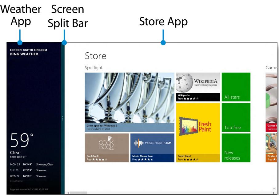 SAMSUNG ATIV SMART PC 500T1C-H01FR - Running Two Apps at the Same Time - 1