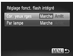 CANON POWERSHOT G15 - Accédez à l'écran [réglage fonction flash intégré] - 1