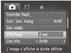 CANON POWERSHOT SX50 HS - Modification de la durée d'affichage de l'image prise - 1