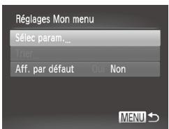 CANON POWERSHOT SX50 HS - Sauvegarde des menus de prise de vue couramment utilisés (Mon menu) - 2