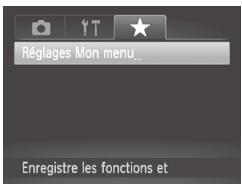 CANON POWERSHOT SX50 HS - Sauvegarde des menus de prise de vue couramment utilisés (Mon menu) - 1