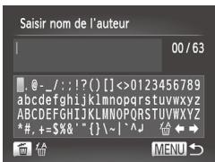 CANON POWERSHOT SX50 HS - Réglage des informations sur le copyright à enregistrer sur les images - 2