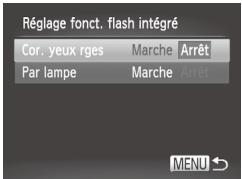 CANON POWERSHOT SX50 HS - Accédez à l'écran [Réglage fonct. flash intégré]. - 1