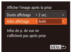 CANON IXUS 150 - Changement de l'écran affiché après les prises - 1