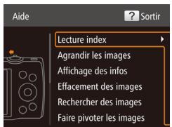 CANON IXUS 150 - Accès au menu Aide - 3