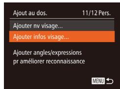 CANON POWERSHOT SX700 HS - Remplacement et ajust des informations de visage - 1