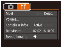 CANON IXUS 285 HS - Accédez à l'écran de menu. - 1