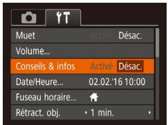 CANON IXUS 285 HS - Masquage des conseils et des astuces - 1