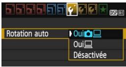 CANON EOS 1200D - MENURotation automatique des images verticales - 2