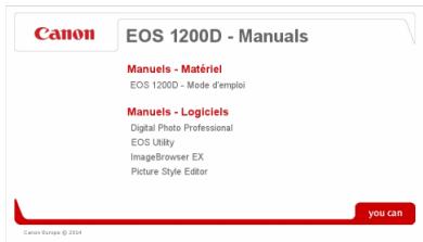 CANON EOS 1200D - EOS Camera Instruction Manuals Disk - 1