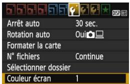 CANON EOS 1200D - MENU Modification des couleurs de I'ecran des réglages de prise de vue - 1