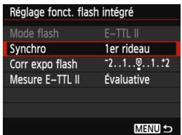 CANON EOS 1200D - [Réglage fonct. flash intégré] et [Réglage fonct. flash externe] - 1