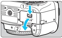 CANON EOS 1200D - Retrait de la batterie et de la carte - 1
