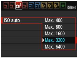CANON EOS 1200D - MENU Réglage de la sensibilité ISO maximale pour [ISO auto] - 1