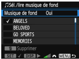 CANON EOS 1200D - Sélection de la musique de fond - 1