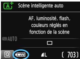 CANON EOS 1200D - Vérification du niveau de charge de la batterie - 1