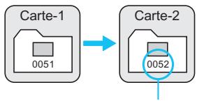 CANON EOS 1200D - [Continue]: Mème si vous avez remplace la carte ou créé un dossier, la numération des fichiers se poursuit dans l'ordre. - 1