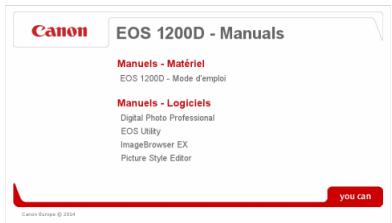 CANON EOS 1200D - EOS Camera Instruction Manuals Disk - 1