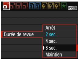 CANON EOS 1200D - MENU réglage de la durée de revue des images - 1