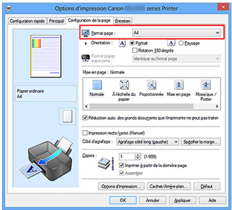 CANON PIXMA MG2550S - Définition d'un Format page et d'une Orientation - 1