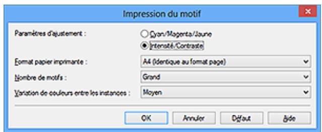 CANON PIXMA MG2550S - Configuration de l'impression du motif - 1