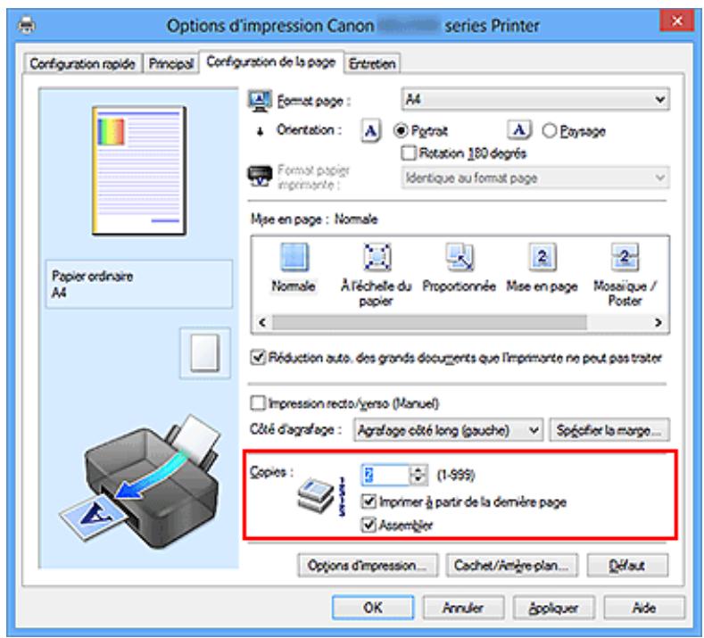 CANON PIXMA MG2550S - Définition du nombre de copies et de l'ordre d'impression - 1