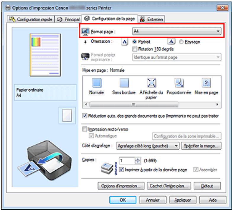 CANON MG3250 - Définition d'un format page et d'une orientation - 1