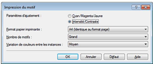 CANON MG3250 - Configuration de l'impression du motif - 1
